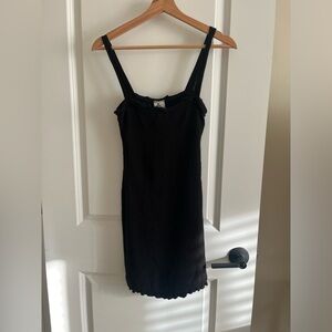 Sadie & Sage black tank top ribbed mini dress sz S